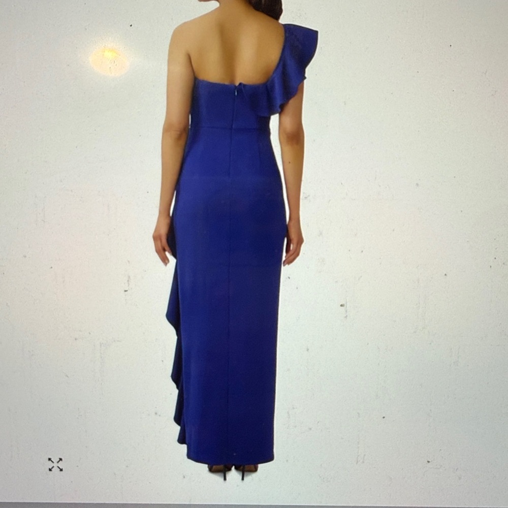 Aidan Mattox One Shoulder Blue Dress - Picture 5 of 6